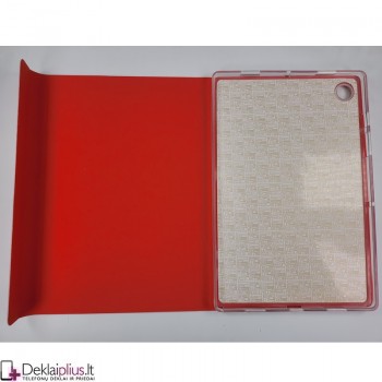Folio dirbtinos odos atverčiamas dėklas - raudonas (Samsung Tab A8 10.5 (X200/205)